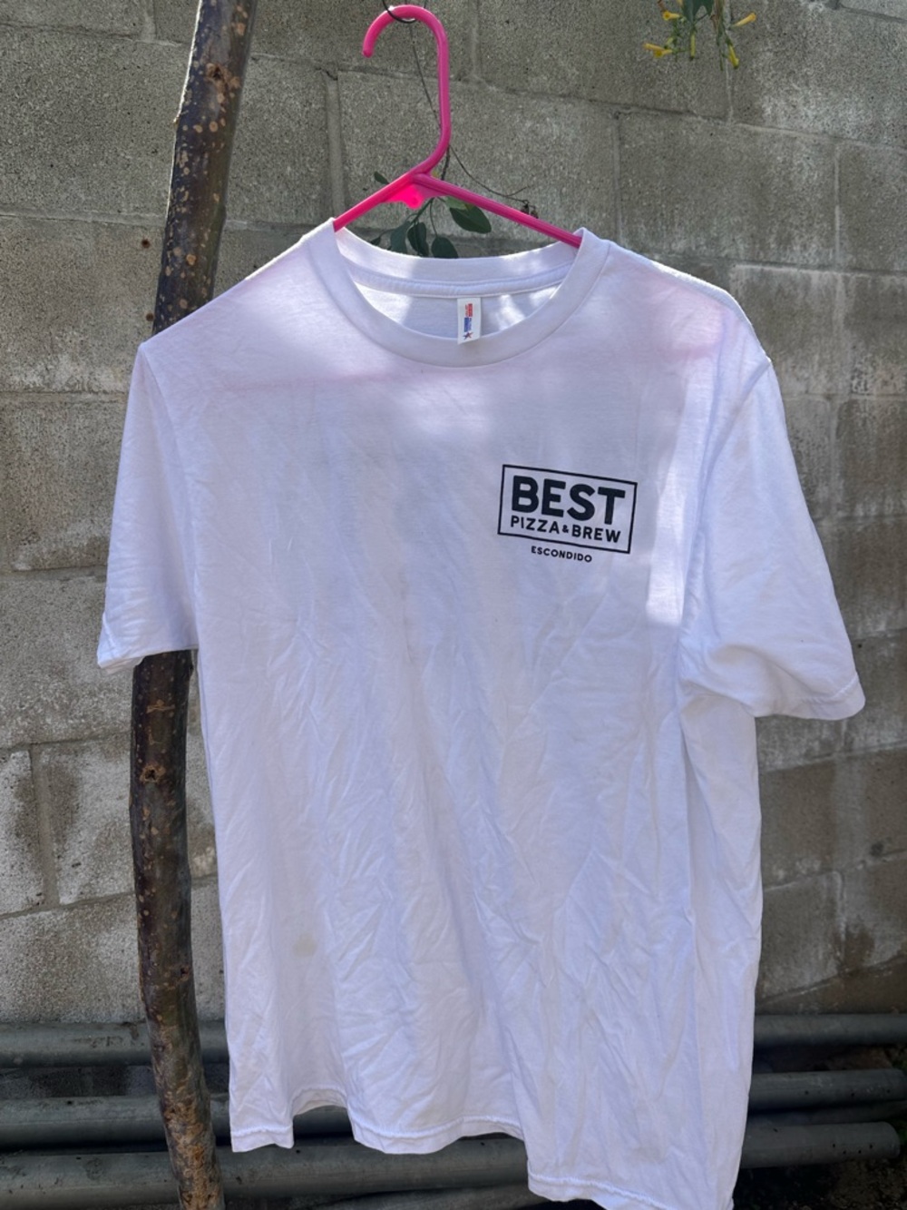 Delta White Crewneck Tee with Black Logo